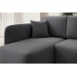 Canapé d'angle convertible HARRY en velours luxe - 3/4 places, gris foncé, angle gauche (vu de face)