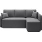 Canapé d'angle convertible HARRY en velours luxe 3/4 places, gris foncé, angle droit (vu de face) Canapé d'angle convertible HARRY en velours luxe 3/4 places, gris foncé, angle droit (vu de face)