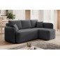 Canapé d'angle convertible HARRY en velours luxe 3/4 places, gris foncé, angle droit (vu de face) Canapé d'angle convertible HARRY en velours luxe 3/4 places, gris foncé, angle droit (vu de face)