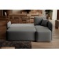 Canapé d'angle convertible HARRY en velours luxe 3/4 places, gris foncé, angle droit (vu de face) Canapé d'angle convertible HARRY en velours luxe 3/4 places, gris foncé, angle droit (vu de face)
