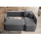 Canapé d'angle convertible HARRY en velours luxe 3/4 places, gris foncé, angle droit (vu de face) Canapé d'angle convertible HARRY en velours luxe 3/4 places, gris foncé, angle droit (vu de face)