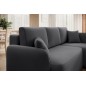 Canapé d'angle convertible HARRY en velours luxe 3/4 places, gris foncé, angle droit (vu de face) Canapé d'angle convertible HARRY en velours luxe 3/4 places, gris foncé, angle droit (vu de face)