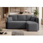 Canapé d'angle convertible HARRY en velours luxe 3/4 places, gris foncé, angle droit (vu de face) Canapé d'angle convertible HARRY en velours luxe 3/4 places, gris foncé, angle droit (vu de face)