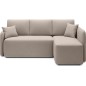 Canapé d'angle convertible HARRY en velours luxe 3/4 places, beige, angle droit (vu de face) Canapé d'angle convertible HARRY en velours luxe 3/4 places, beige, angle droit (vu de face)