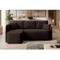 Canapé d'angle convertible HARRY en velours luxe - 3/4 places, chocolat, angle gauche (vu de face) Canapé d'angle convertible HARRY en velours luxe - 3/4 places, chocolat, angle gauche (vu de face)