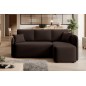 Canapé d'angle convertible HARRY en velours luxe 3/4 places, chocolat, angle droit (vu de face) Canapé d'angle convertible HARRY en velours luxe 3/4 places, chocolat, angle droit (vu de face)