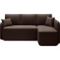 Canapé d'angle convertible HARRY en velours luxe 3/4 places, chocolat, angle droit (vu de face) Canapé d'angle convertible HARRY en velours luxe 3/4 places, chocolat, angle droit (vu de face)