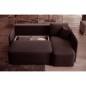 Canapé d'angle convertible HARRY en velours luxe 3/4 places, chocolat, angle droit (vu de face) Canapé d'angle convertible HARRY en velours luxe 3/4 places, chocolat, angle droit (vu de face)