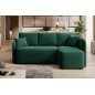 Canapé d'angle convertible HARRY en velours luxe 3/4 places, vert, angle droit (vu de face) Canapé d'angle convertible HARRY en velours luxe 3/4 places, vert, angle droit (vu de face)