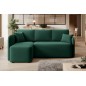 Canapé d'angle convertible HARRY en velours luxe - 3/4 places, vert, angle gauche (vu de face) Canapé d'angle convertible HARRY en velours luxe - 3/4 places, vert, angle gauche (vu de face)