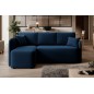 Canapé d'angle convertible HARRY en velours luxe - 3/4 places, bleu, angle gauche (vu de face) Canapé d'angle convertible HARRY en velours luxe - 3/4 places, bleu, angle gauche (vu de face)