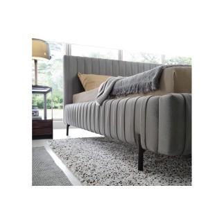 Lit double en tissu velours de qualité luxe, PLACIDO, gris foncé, 140x200