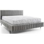 Lit double en tissu velours de qualité luxe, PLACIDO, gris foncé, 160x200 Lit double en tissu velours de qualité luxe, PLACIDO, gris foncé, 160x200
