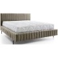 Lit double en tissu velours de qualité luxe, PLACIDO, marron, 140x200 Lit double en tissu velours de qualité luxe, PLACIDO, marron, 140x200