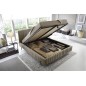 Lit double en tissu velours de qualité luxe, PLACIDO, marron, 140x200 Lit double en tissu velours de qualité luxe, PLACIDO, marron, 140x200