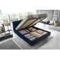 Lit double en tissu velours de qualité luxe, PLACIDO, bleu foncé, 180x200 Lit double en tissu velours de qualité luxe, PLACIDO, bleu foncé, 180x200
