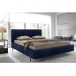 Lit double en tissu velours de qualité luxe, PLACIDO, bleu foncé, 160x200 Lit double en tissu velours de qualité luxe, PLACIDO, bleu foncé, 160x200