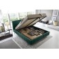 Lit double en tissu velours de qualité luxe, PLACIDO, vert foncé, 140x200 Lit double en tissu velours de qualité luxe, PLACIDO, vert foncé, 140x200