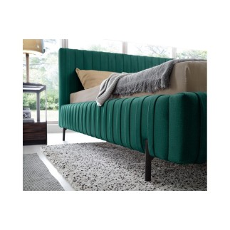 Lit double en tissu velours de qualité luxe, PLACIDO, vert foncé, 140x200