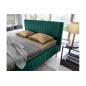 Lit double en tissu velours de qualité luxe, PLACIDO, vert foncé, 140x200 Lit double en tissu velours de qualité luxe, PLACIDO, vert foncé, 140x200