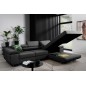 Canapé d'angle convertible ARMEL en tissu luxe 5 places, noir, avec coffre, angle droit (vu de face) Canapé d'angle convertible ARMEL en tissu luxe 5 places, noir, avec coffre, angle droit (vu de face)