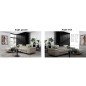Canapé d'angle convertible ARMEL en tissu luxe 5 places, noir, avec coffre, angle droit (vu de face) Canapé d'angle convertible ARMEL en tissu luxe 5 places, noir, avec coffre, angle droit (vu de face)