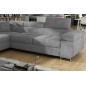 -Canapé d'angle convertible en velours luxe 5 places, avec coffre, gris clair, angle gauche (vu de face), ANNECY VELOURS -Canapé d'angle convertible en velours luxe 5 places, avec coffre, gris clair, angle gauche (vu de face), ANNECY VELOURS
