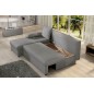 Canapé d'angle convertible GILO - en tissu luxe 3/4 places, gris, angle gauche (vu de face) Canapé d'angle convertible GILO - en tissu luxe 3/4 places, gris, angle gauche (vu de face)