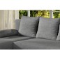 Canapé d'angle convertible GILO - en tissu luxe 3/4 places, gris, angle gauche (vu de face) Canapé d'angle convertible GILO - en tissu luxe 3/4 places, gris, angle gauche (vu de face)