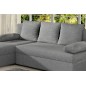 Canapé d'angle convertible GILO - en tissu luxe 3/4 places, gris, angle gauche (vu de face) Canapé d'angle convertible GILO - en tissu luxe 3/4 places, gris, angle gauche (vu de face)