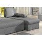Canapé d'angle convertible - GILO - en tissu luxe 3/4 places, gris, angle droit (vu de face)
