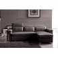 Canapé d'angle convertible cuir buffle italien 5 places, ALLURE, gris foncé, angle droit, Chocolat Canapé d'angle convertible cuir buffle italien 5 places, ALLURE, gris foncé, angle droit, Chocolat