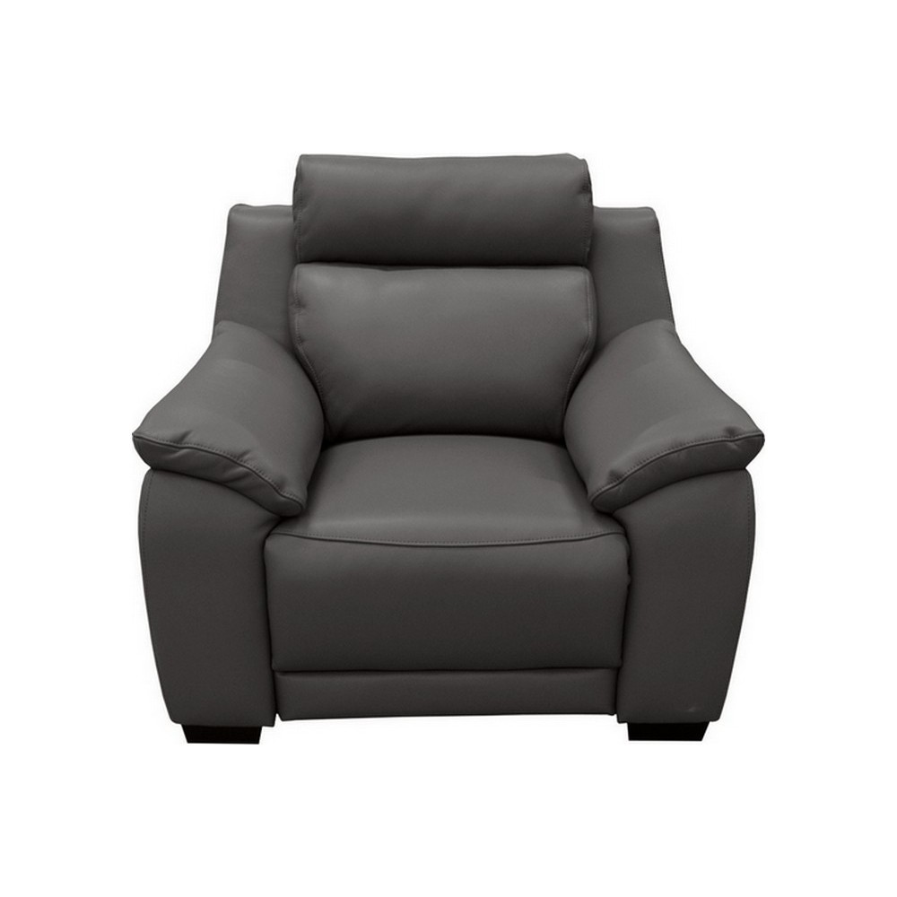 Fauteuil 1 place avec 1 relax en 100% tout cuir épais luxe italien - relax électriques, anthracite. BERN Fauteuil 1 place avec 1 relax en 100% tout cuir épais luxe italien - relax électriques, anthracite. BERN