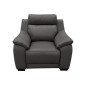 Fauteuil 1 place avec 1 relax en 100% tout cuir épais luxe italien - relax électriques, anthracite. BERN Fauteuil 1 place avec 1 relax en 100% tout cuir épais luxe italien - relax électriques, anthracite. BERN