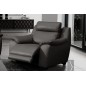 Fauteuil 1 place avec 1 relax en 100% tout cuir épais luxe italien - relax électriques, anthracite. BERN Fauteuil 1 place avec 1 relax en 100% tout cuir épais luxe italien - relax électriques, anthracite. BERN