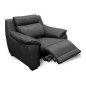 Fauteuil 1 place avec 1 relax en 100% tout cuir épais luxe italien - relax électriques, anthracite. BERN Fauteuil 1 place avec 1 relax en 100% tout cuir épais luxe italien - relax électriques, anthracite. BERN