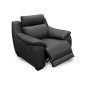 Fauteuil 1 place avec 1 relax en 100% tout cuir épais luxe italien - relax électriques, anthracite. BERN Fauteuil 1 place avec 1 relax en 100% tout cuir épais luxe italien - relax électriques, anthracite. BERN