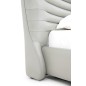 Lit design en cuir de luxe ADAM, avec sommier à lattes offert, gris clair, 140x200