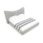 Lit design en cuir de luxe ADAM, avec sommier à lattes offert, gris clair, 160x200
