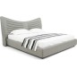 Lit design en cuir de luxe ADAM, avec sommier à lattes offert, gris clair, 160x200
