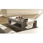 Table basse en cuir italien WAGRAM, gris clair et blanc Table basse en cuir italien WAGRAM, gris clair et blanc