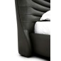 Lit design en cuir de luxe ADAM, avec sommier à lattes offert, noir, 180x200 Lit design en cuir de luxe ADAM, avec sommier à lattes offert, noir, 180x200