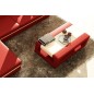 Table basse en cuir italien WAGRAM, rouge et blanc Table basse en cuir italien WAGRAM, rouge et blanc