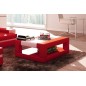 Table basse en cuir italien WAGRAM, rouge et blanc Table basse en cuir italien WAGRAM, rouge et blanc