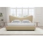 Lit design en velours de luxe NOAH, avec sommier à lattes offert, beige, 140x200, Gris foncé Lit design en velours de luxe NOAH, avec sommier à lattes offert, beige, 140x200, Gris foncé