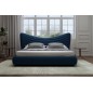 Lit design en velours de luxe NOAH, avec sommier à lattes offert, bleu foncé, 140x200 Lit design en velours de luxe NOAH, avec sommier à lattes offert, bleu foncé, 140x200