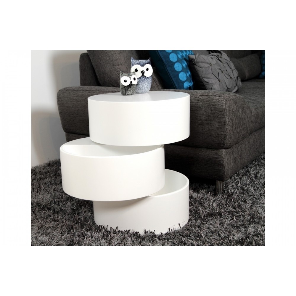 Table basse design laquée blanc mat avec rangement POOL Table basse design laquée blanc mat avec rangement POOL