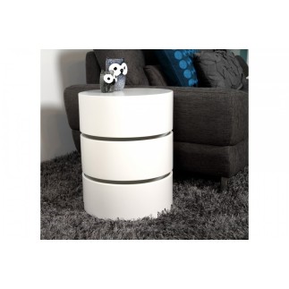 Table basse design laquée blanc mat avec rangement POOL