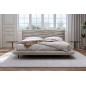 Lit design en velours de luxe PRESTIGIO, avec sommier à lattes offert, BEIGE, 180x200 Lit design en velours de luxe PRESTIGIO, avec sommier à lattes offert, BEIGE, 180x200