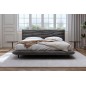 Lit design en velours de luxe PRESTIGIO, avec sommier à lattes offert, gris foncé, 140x200 Lit design en velours de luxe PRESTIGIO, avec sommier à lattes offert, gris foncé, 140x200
